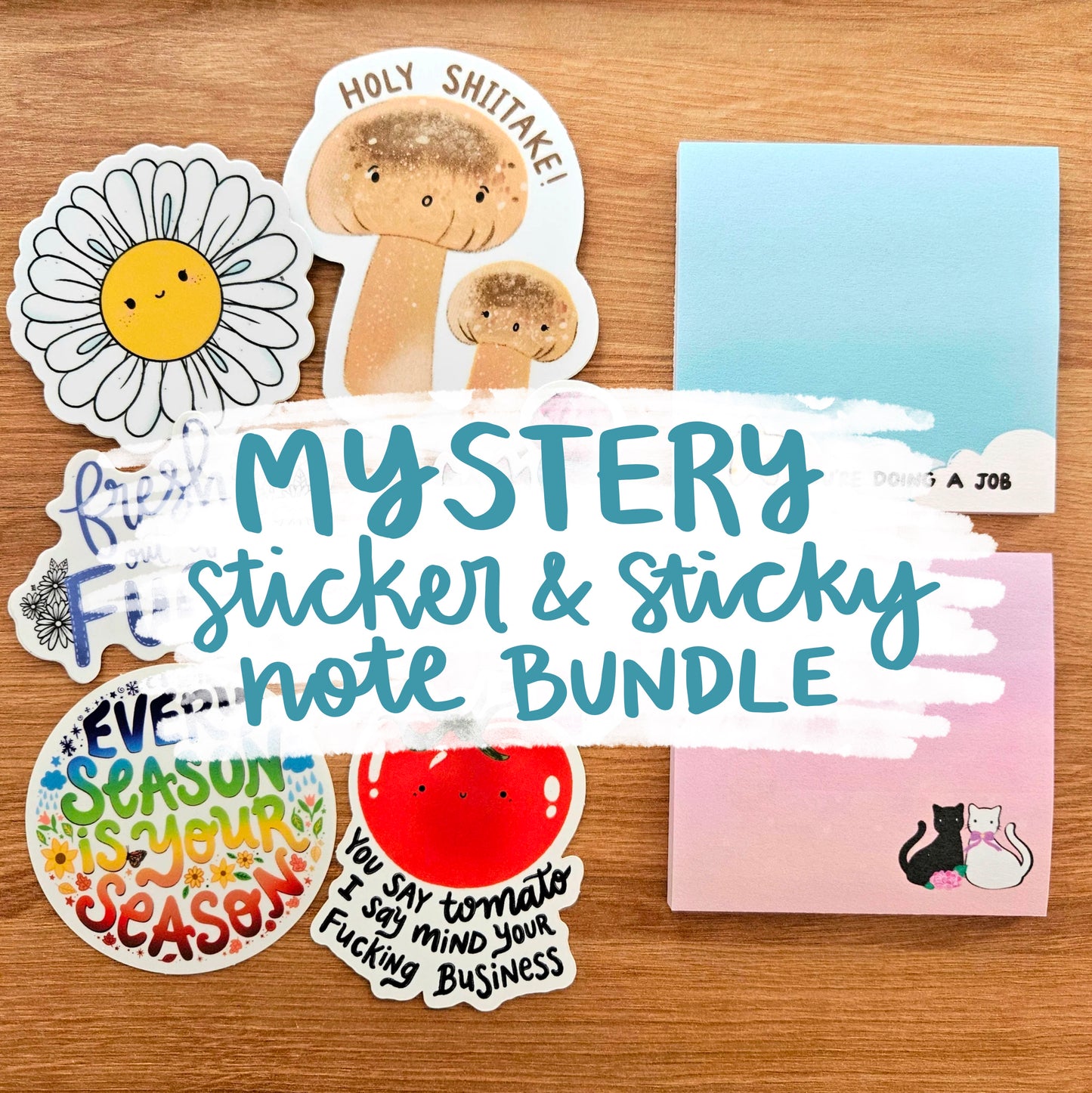 Grade B Mystery Sticky Note and Sticker Bundle