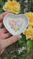 Hand painted Chickens in Love Heart Trinket Tray