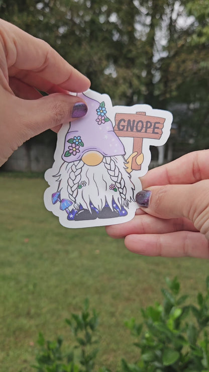 Gnope Gnome Rainbow Decal Suncatcher
