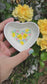 Hand painted Lemon Kitties Heart Trinket Tray