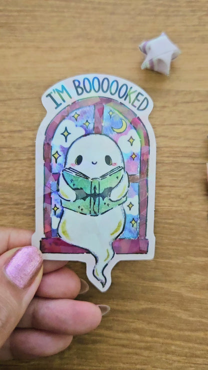 I'm Boooooked Holo Vinyl Sticker