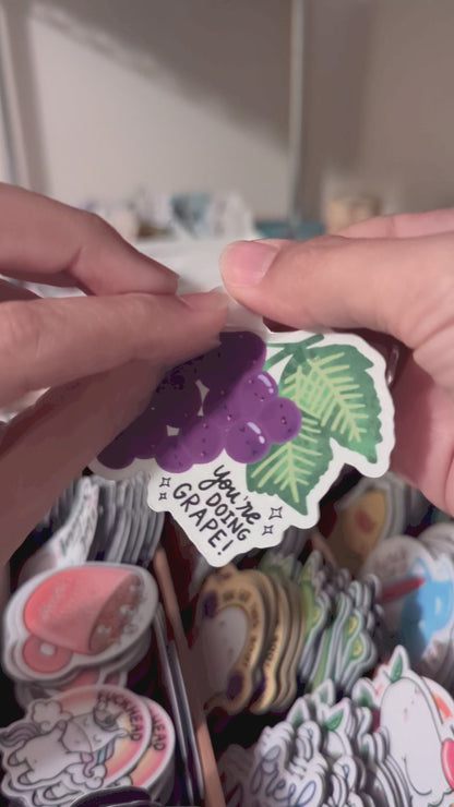 You're Doing Grape Clear Vinyl Sticker