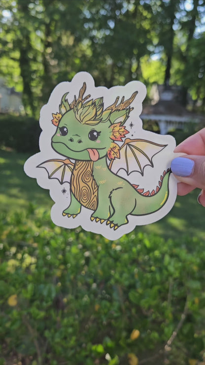 Wood Dragon Rainbow Decal Suncatcher