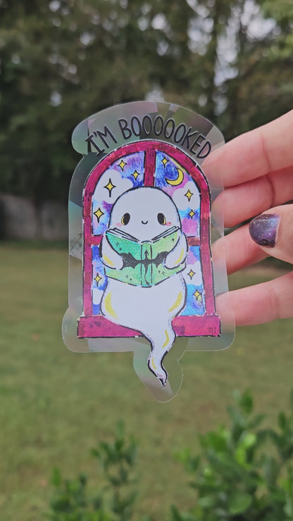 I'm Boooooked Rainbow Decal Suncatcher
