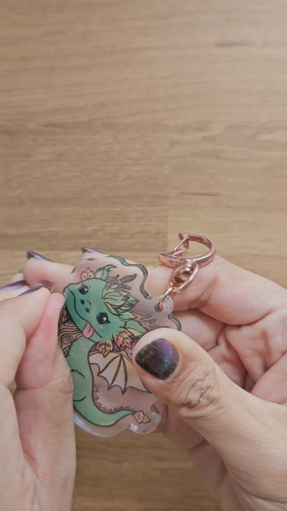 Wood Dragon Keychain