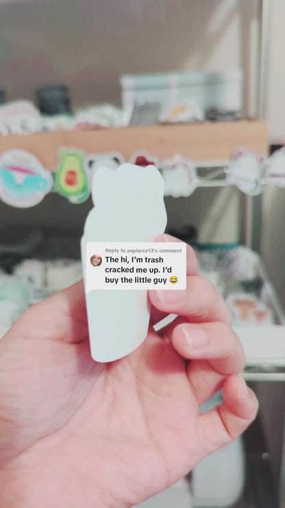 Hi I'm Trash Raccoon Holographic Vinyl Sticker