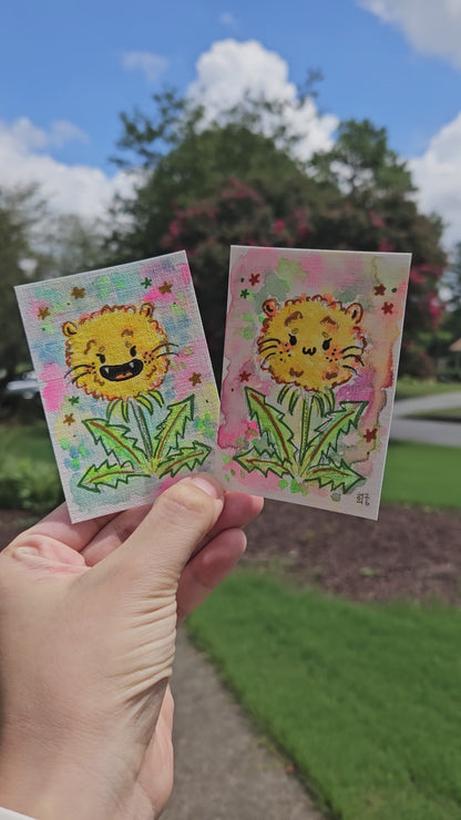 Dandylion Watercolor Original Art | ACEO