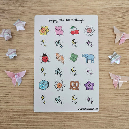 Enjoy the Little Things Petite Trinkets Sticker Sheet (4x6")