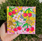 Rosy Maple Garden Acrylic Painting Original Art (4x4")