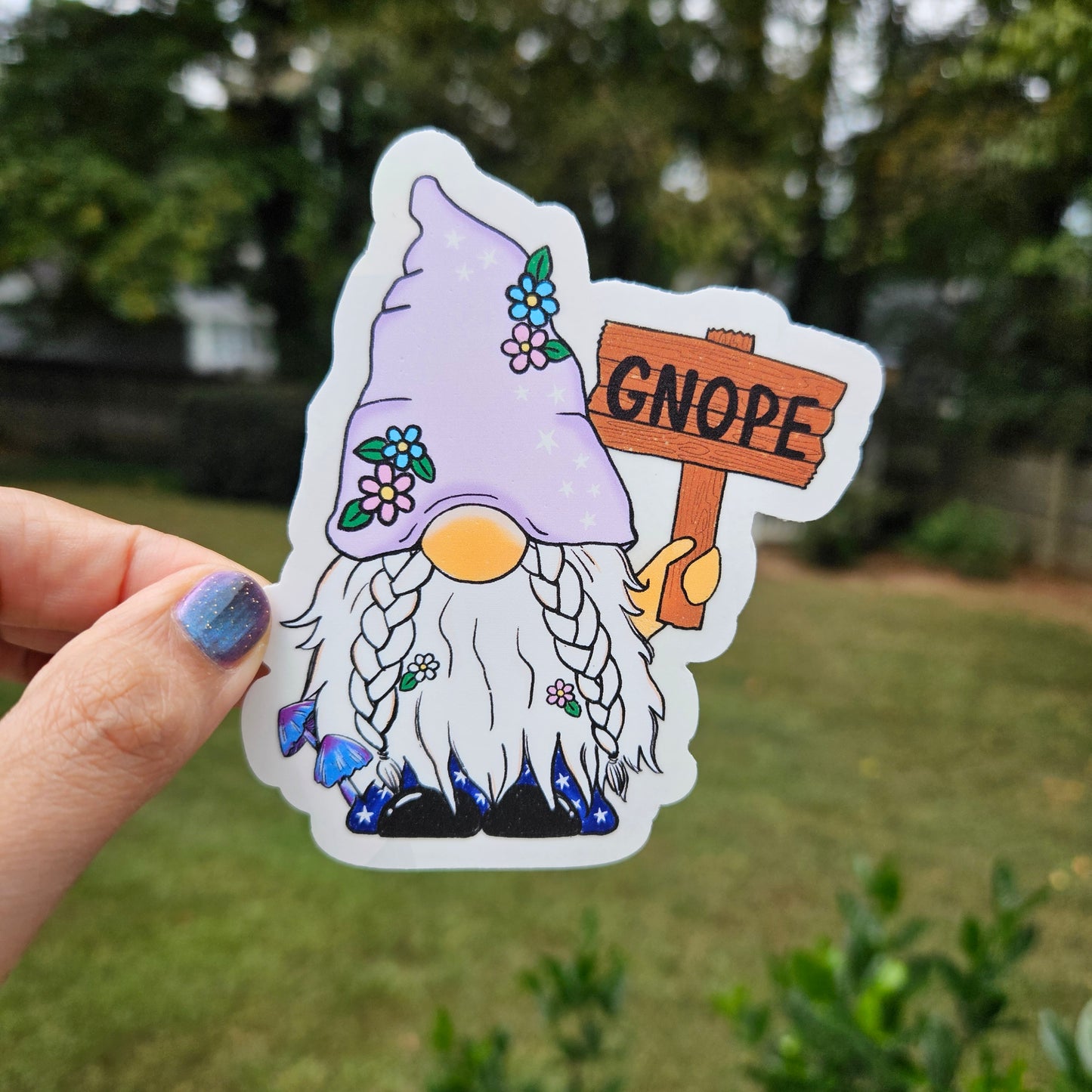 Gnope Gnome Rainbow Decal Suncatcher