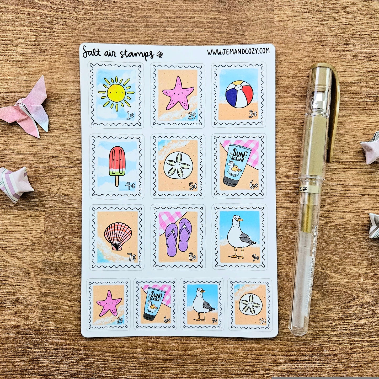 Salt Air Stamps Vinyl Sticker Sheet (4x6")