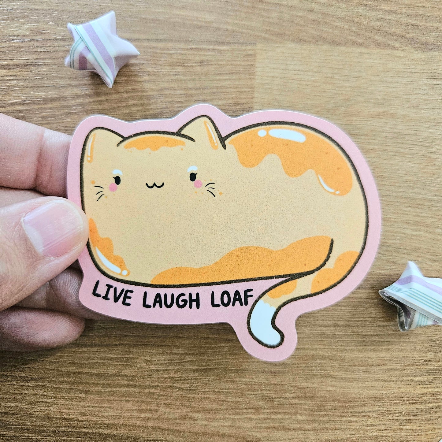 Live Laugh Loaf Cat Vinyl Sticker