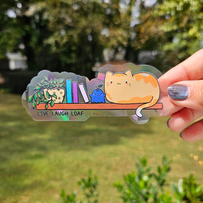 Live Laugh Loaf Kitty Rainbow Decal Suncatcher