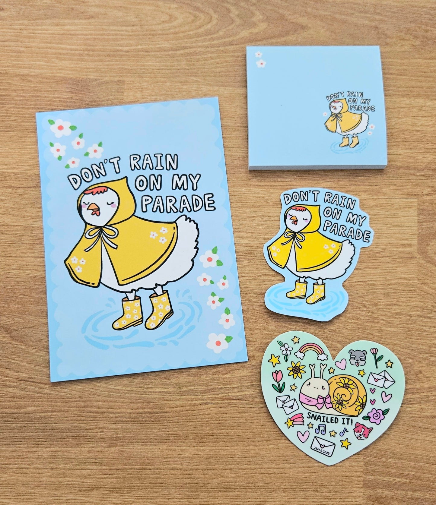 Don't Rain on my Parade Chicken Art Post Card (4x6")