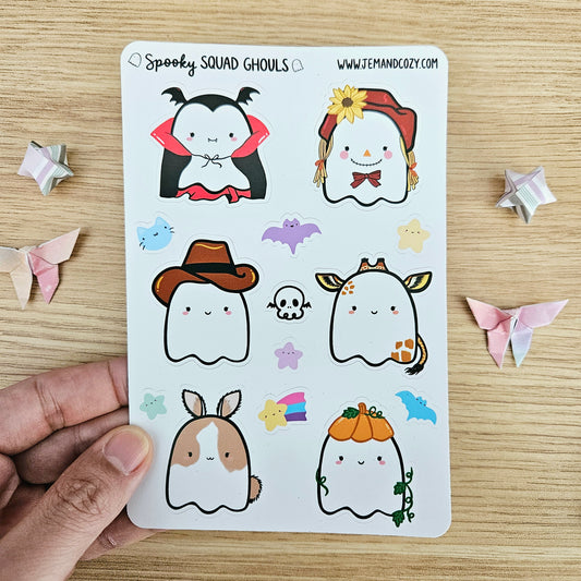 Spooky Squad Ghouls Sticker Sheet (4x6")