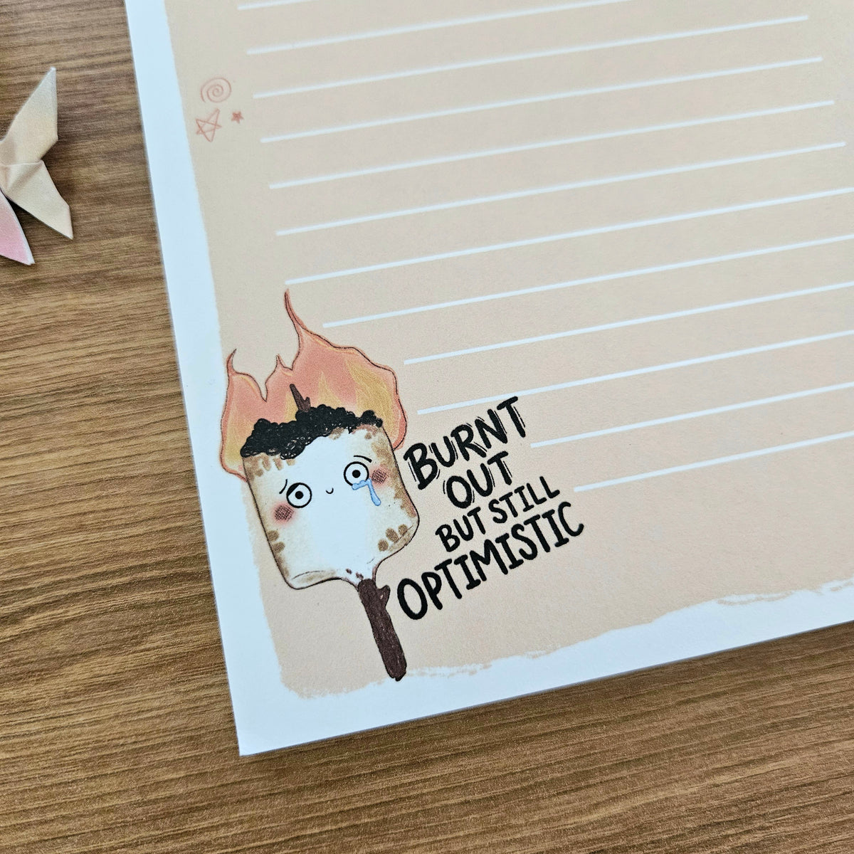 Burnt Notepad Burnt Out But Still Optimistic Notepad – Jem and Cozy