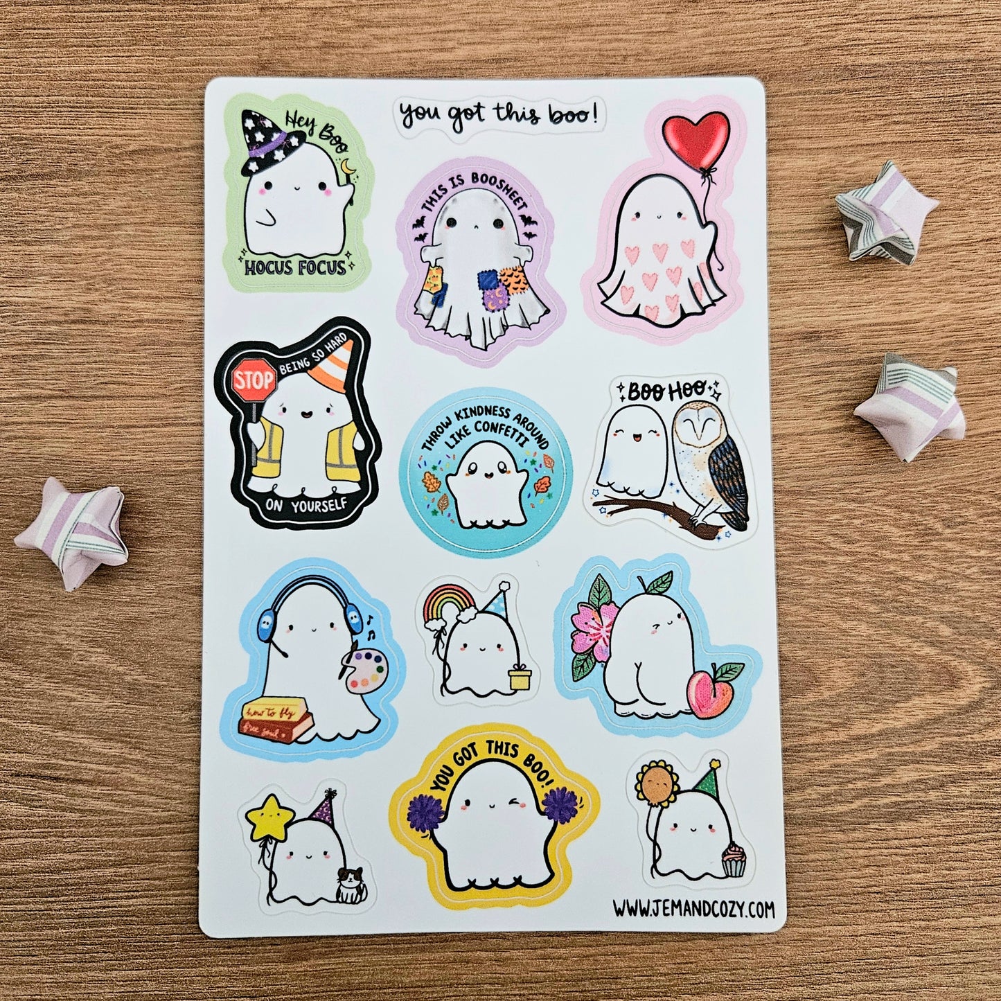You Got This Boo Ghostie Vinyl Sticker Sheet (4x6")