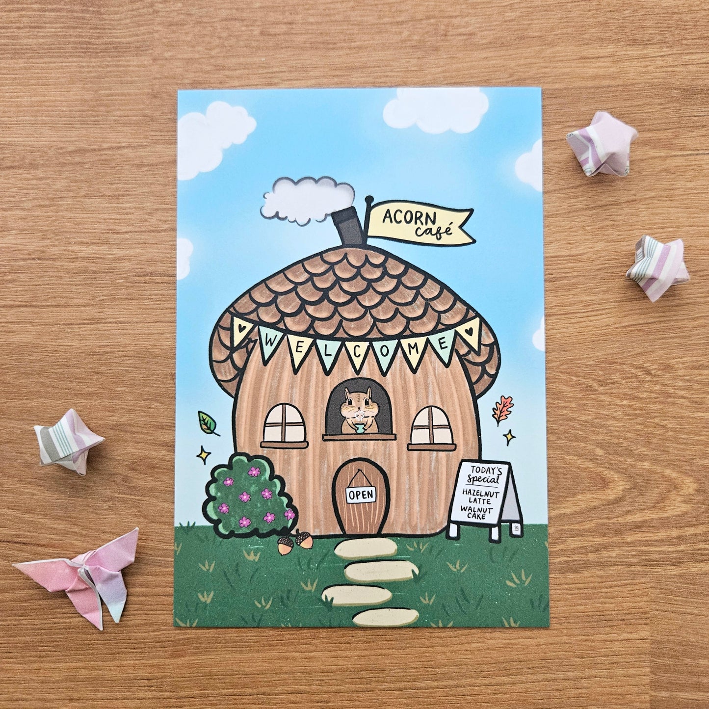 Acorn Café Art Post Card (4x6")