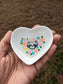 Raccoon Hand painted Heart Trinket Tray