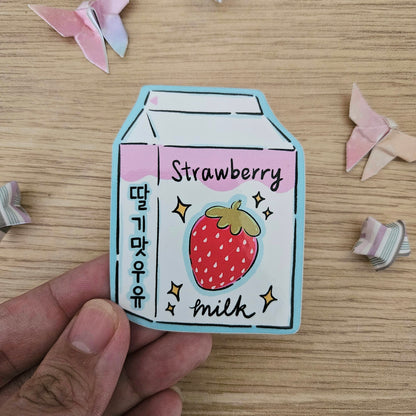 Strawberry Milk Vinyl Sticker (Freebie sticker for September orders)