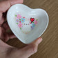 Hand painted Heart Balloon Ghostie Heart Trinket Tray