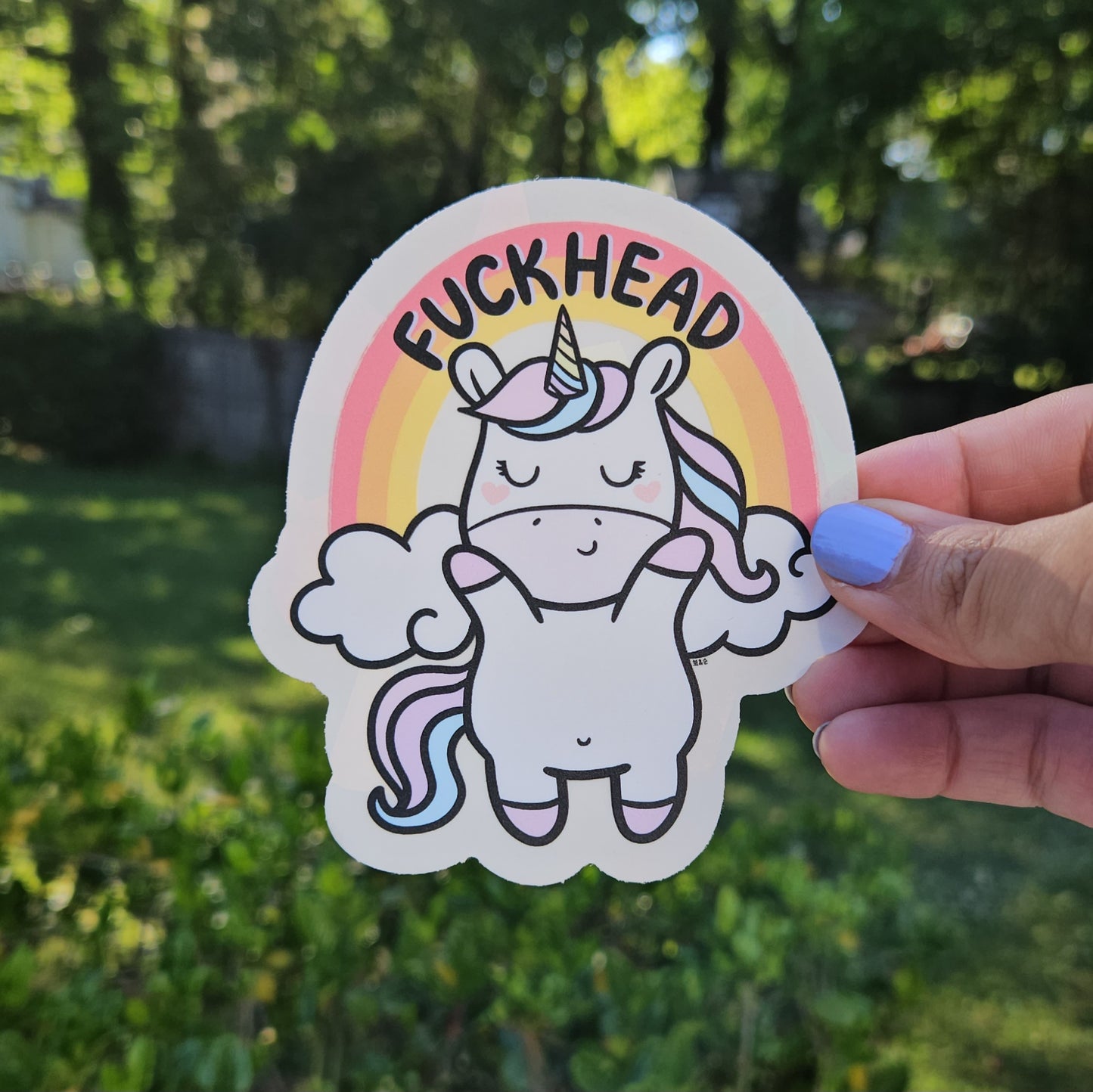 Fuckhead Rainbow Decal Suncatcher