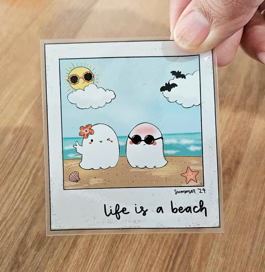 Life is a Beach Clear Vinyl Sticker