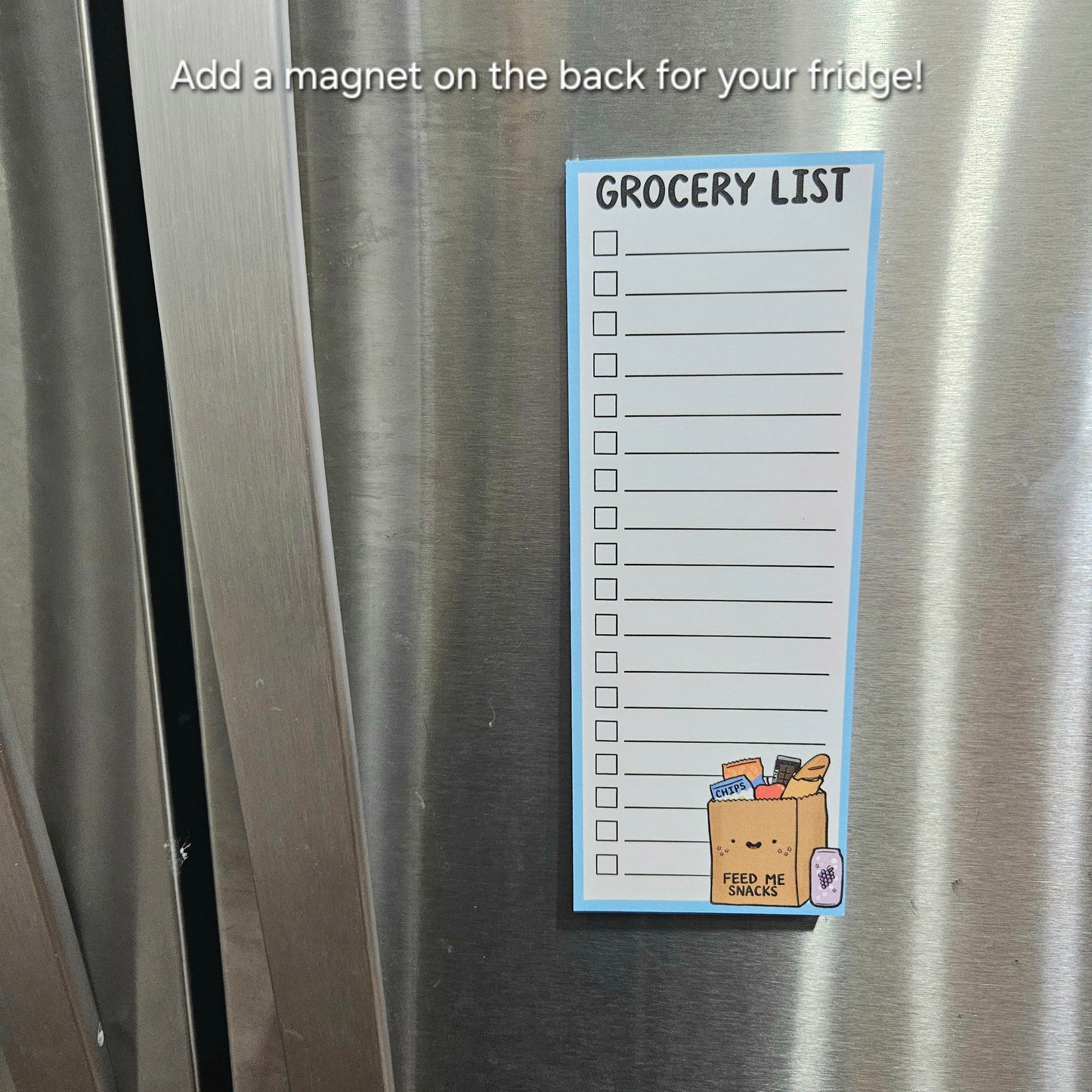Feed Me Snacks Grocery Checklist Notepad