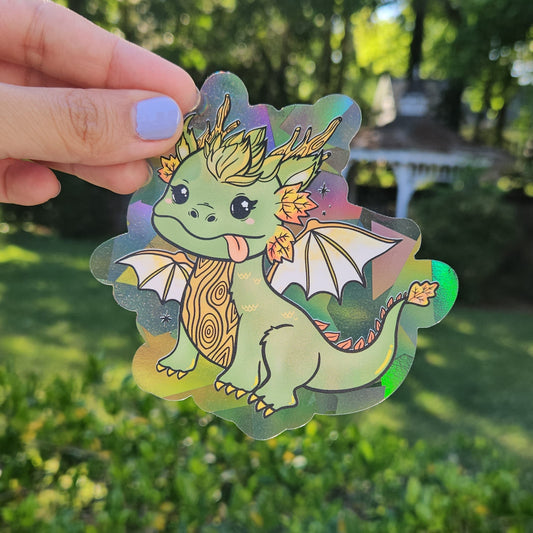 Wood Dragon Rainbow Decal Suncatcher