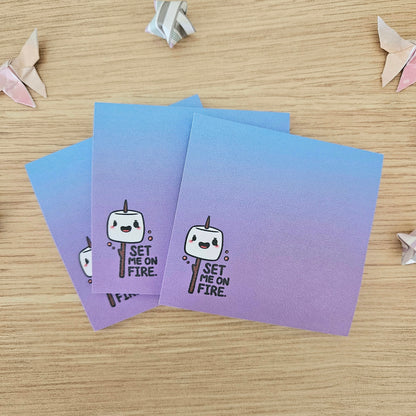 Set Me on Fire Marshmallow Sticky Notes