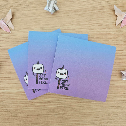 Set Me on Fire Marshmallow Sticky Notes