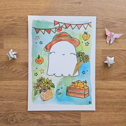 Farmers Market Ghostie Art Print(5x7")