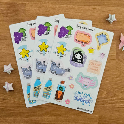 Self Care Time Vinyl Sticker Sheet (4x6")