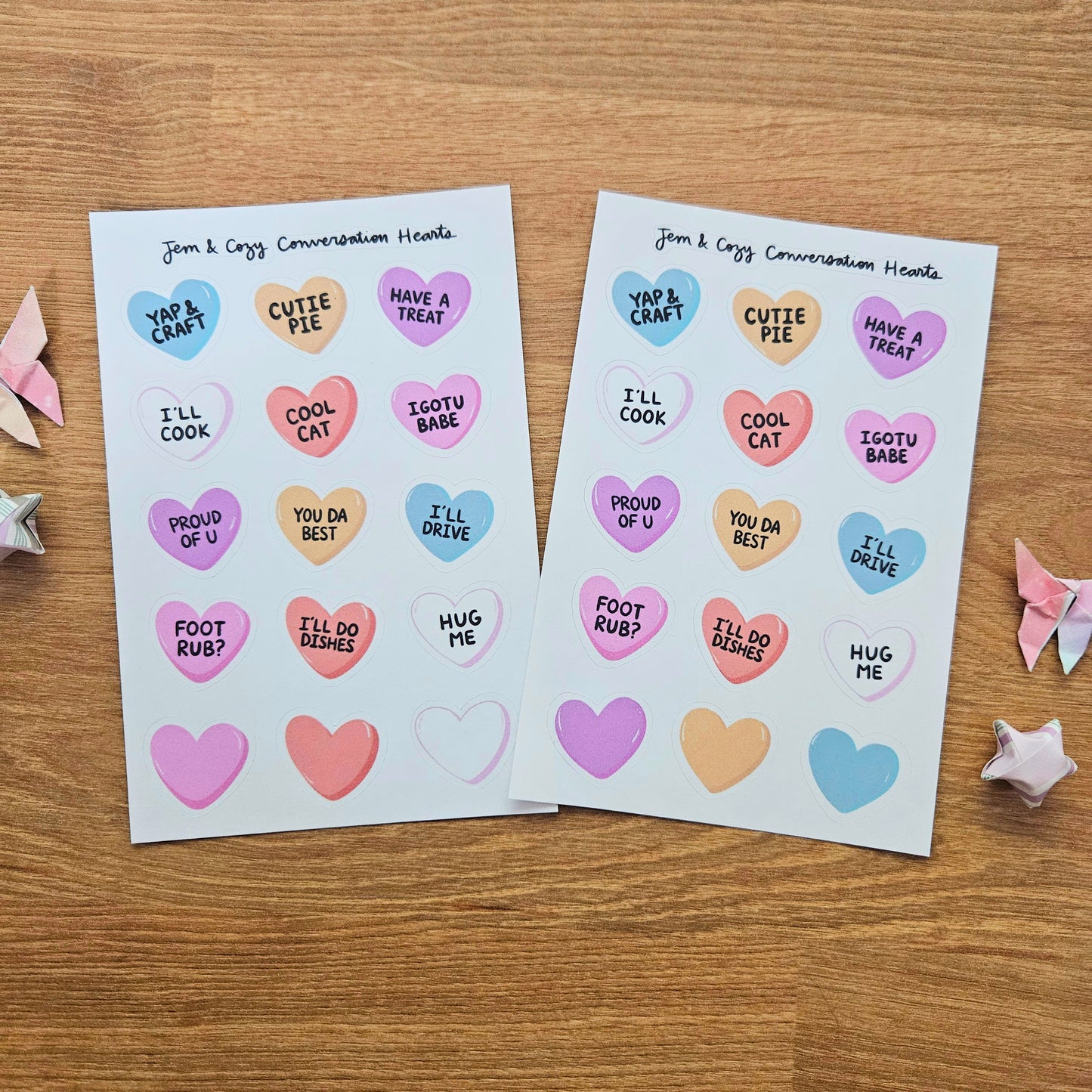 SALE Conversation Hearts Journal Sticker Sheet