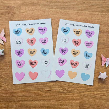 SALE Conversation Hearts Journal Sticker Sheet
