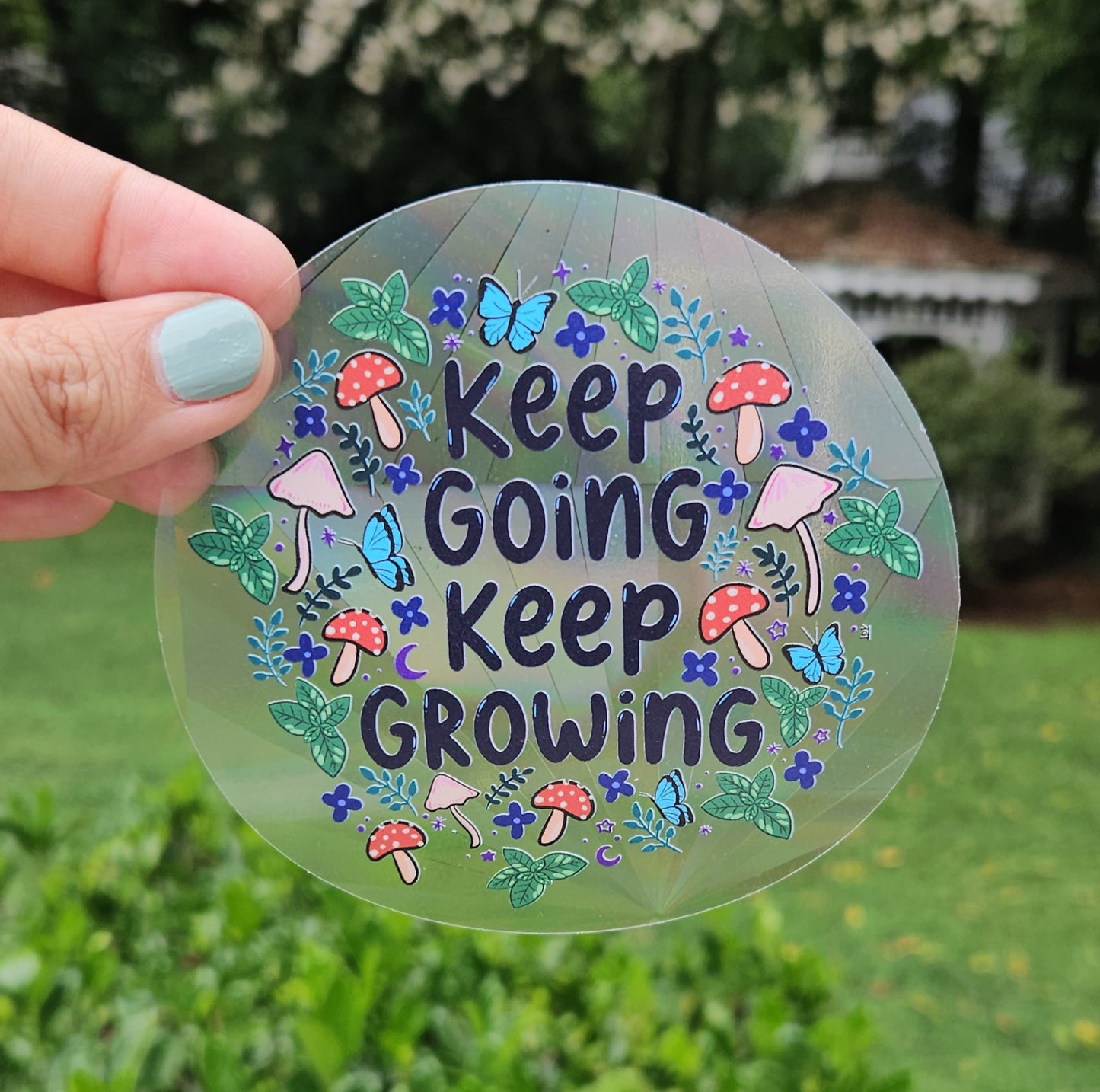 Keep Going Keep Growing Rainbow Decal Suncatcher