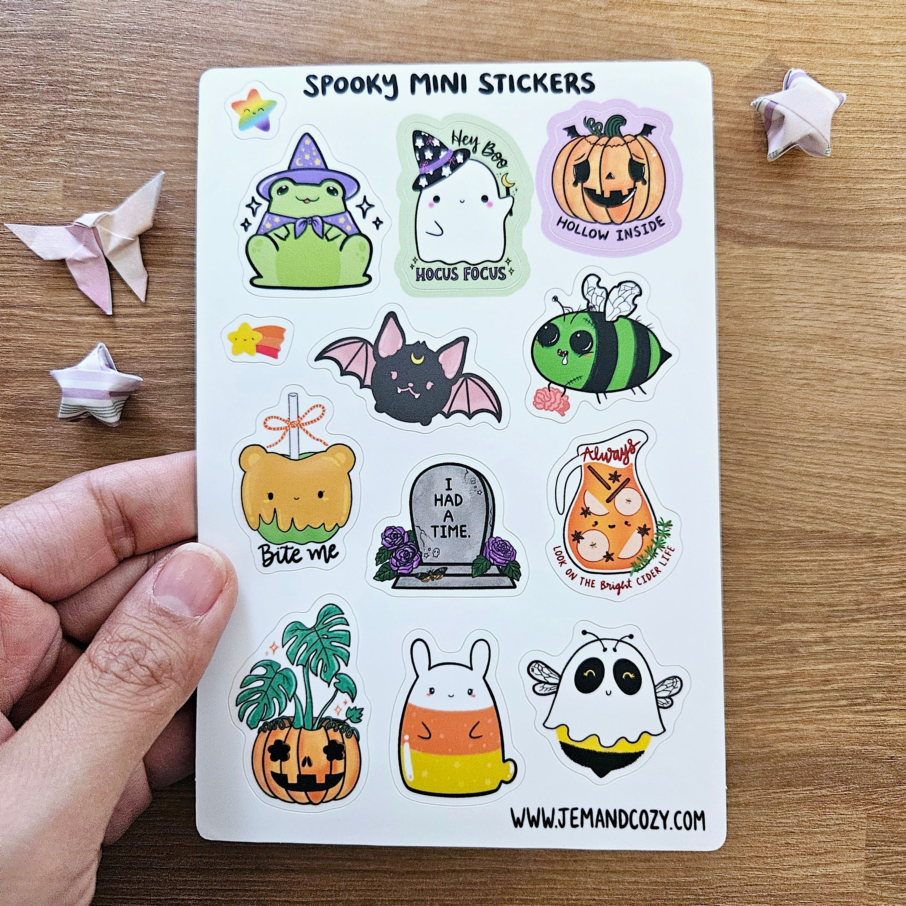 Spooky Mini Stickers Vinyl Sticker Sheet (4x6") Jem and Cozy