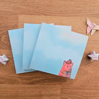 SALE Pumpkin Pie Kitty Sticky Notes