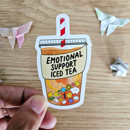 Emotional Support Iced Tea Vinyl Sticker