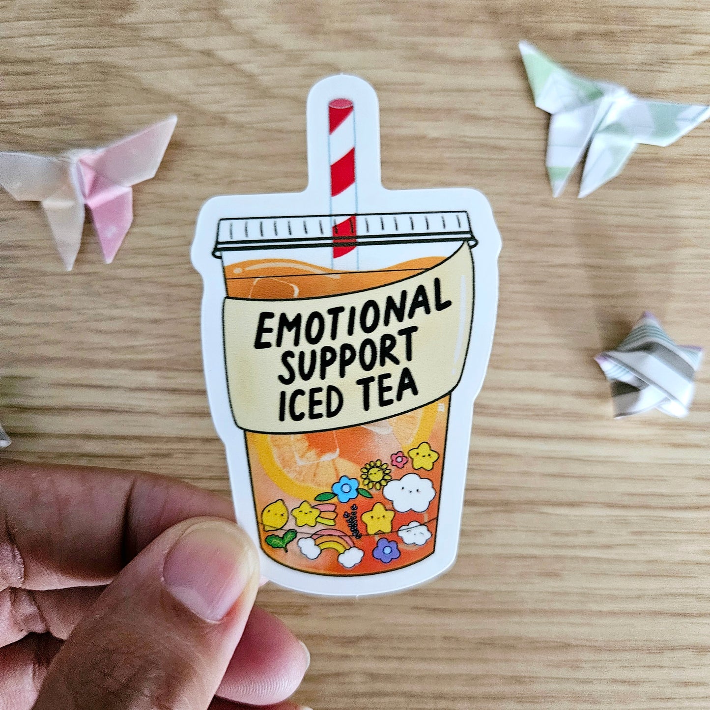 Emotional Support Iced Tea Vinyl Sticker