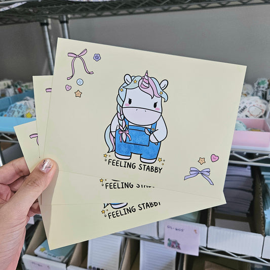 Feeling Stabby Unicorn Art Print(5x7")