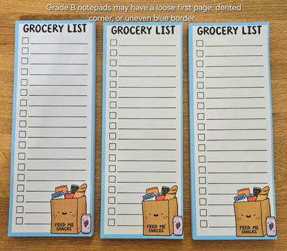 Feed Me Snacks Grocery Checklist Notepad