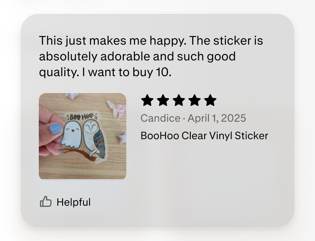 BooHoo Clear Vinyl Sticker