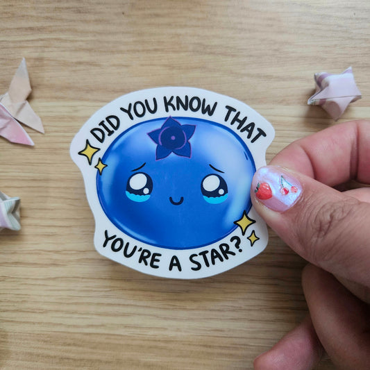 Did You Know That You're a Star? Blueberry Vinyl Sticker