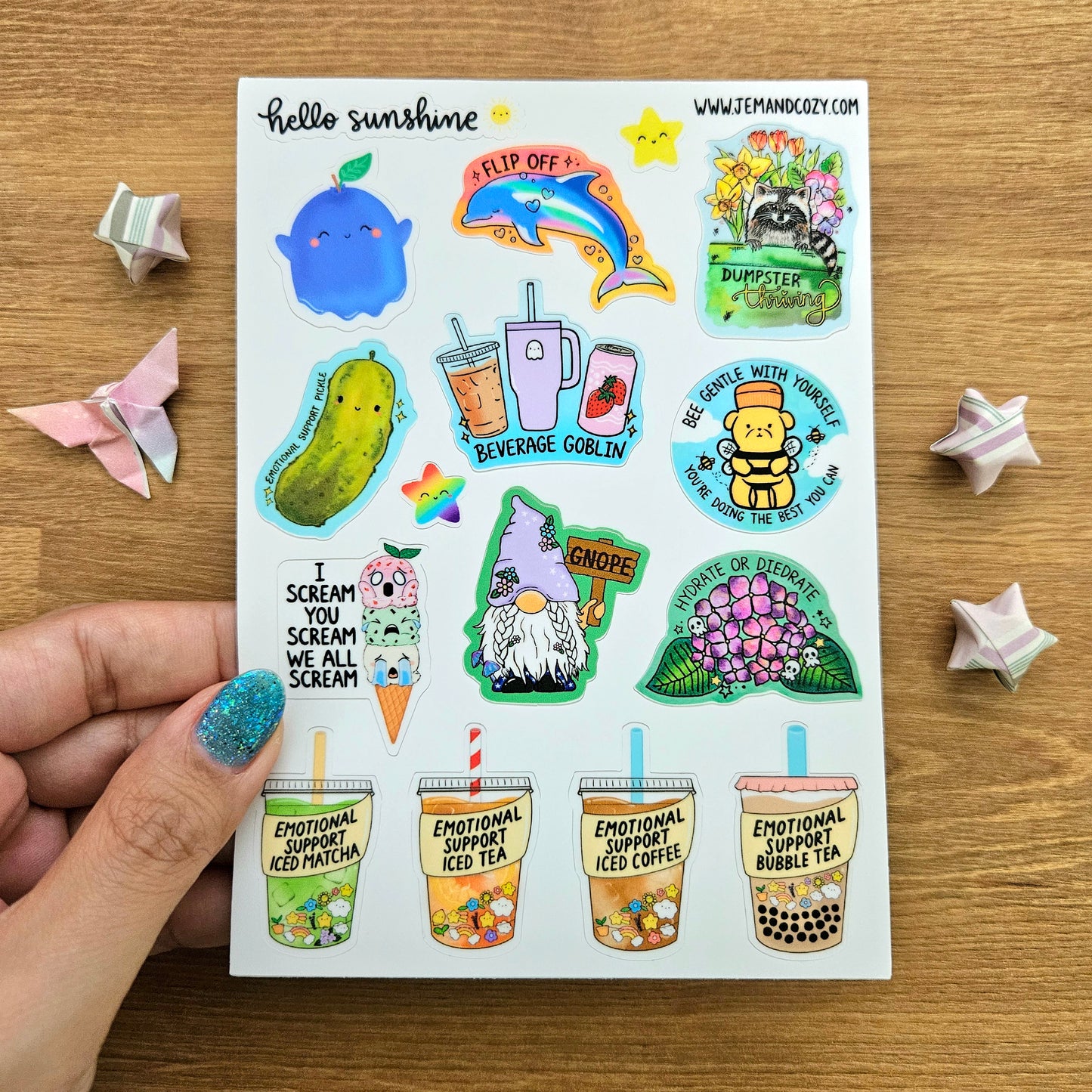 Hello Sunshine Vinyl Sticker Sheet (4x6")