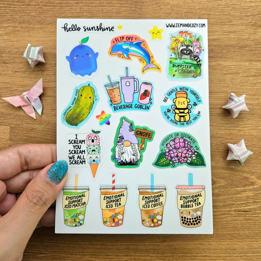 Hello Sunshine Vinyl Sticker Sheet (4x6")