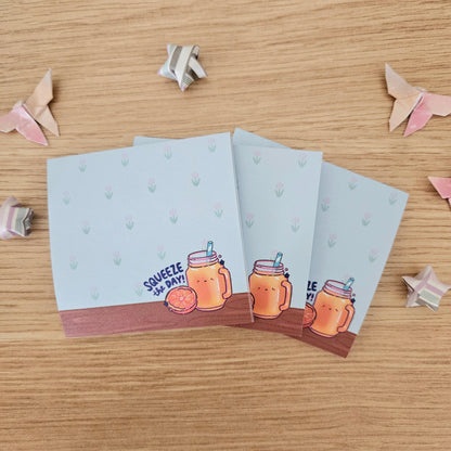 Squeeze the Day Orange Juice Sticky Notes