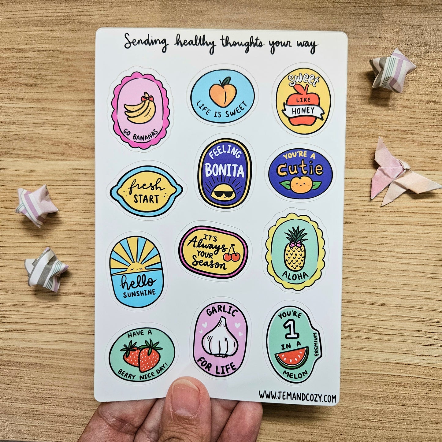 Produce Fruit Labels Sticker Sheet (4x6")