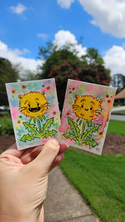 Dandylion Watercolor Original Art | ACEO