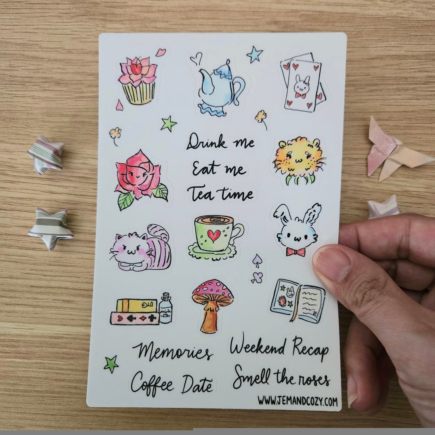 Journaling in Wonderland Vinyl Sticker Sheet (4x6")